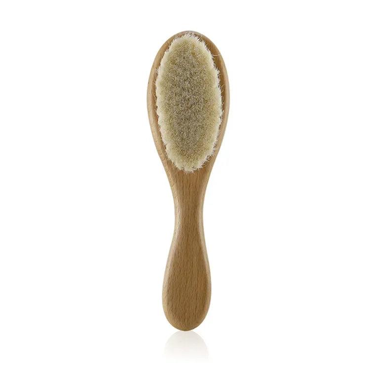 Coffret brosse à cheveux en bois pour bébé, masseur de tête + peigne - Cherubin