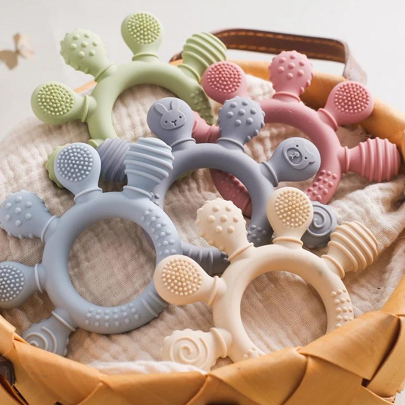 Anneau de Dentition en Silicone pour Bébé de 0 à 12 mois - Cherubin