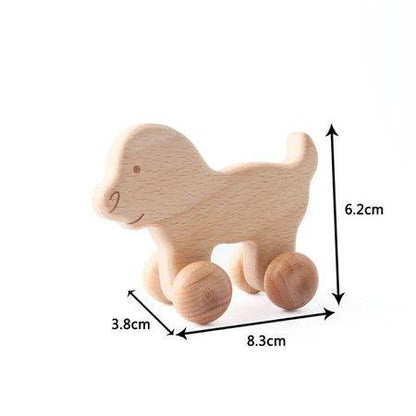 Jouet en bois pour bébé à motif voiture animal - Montessori - Cherubin