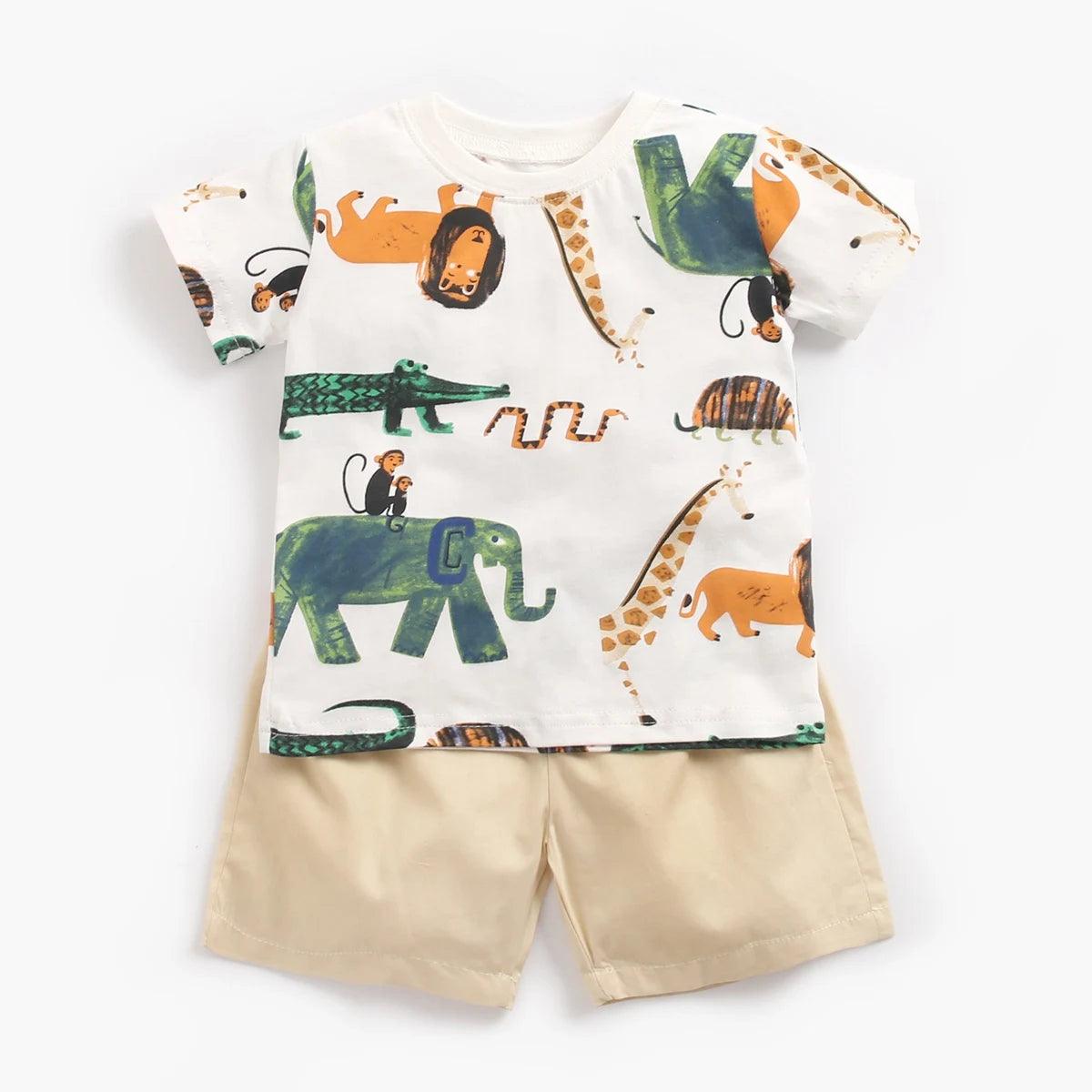 T-shirt à manches courtes pour bébé avec son short assorti - Cherubin