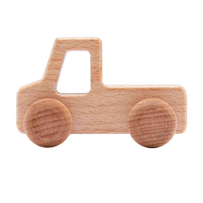 Jouet en bois pour bébé à motif voiture animal - Montessori - Cherubin