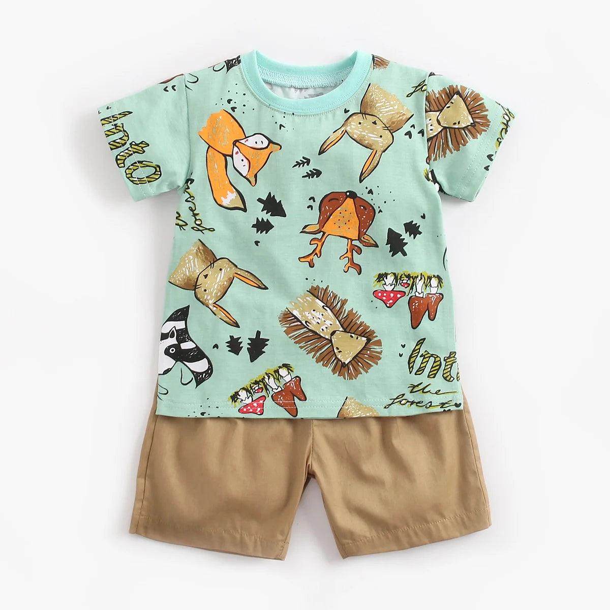 T-shirt à manches courtes pour bébé avec son short assorti - Cherubin