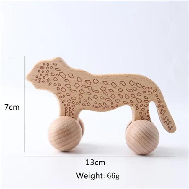 Jouet en bois pour bébé à motif voiture animal - Montessori - Cherubin