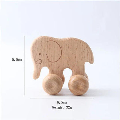 Jouet en bois pour bébé à motif voiture animal - Montessori - Cherubin