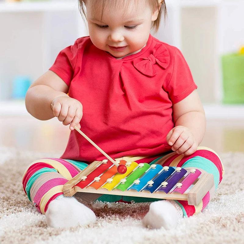 Hochet musical en bois pour bébé de 0 à 12 mois - Cherubin