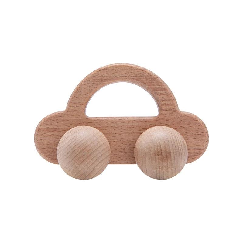 Jouet en bois pour bébé à motif voiture animal - Montessori - Cherubin