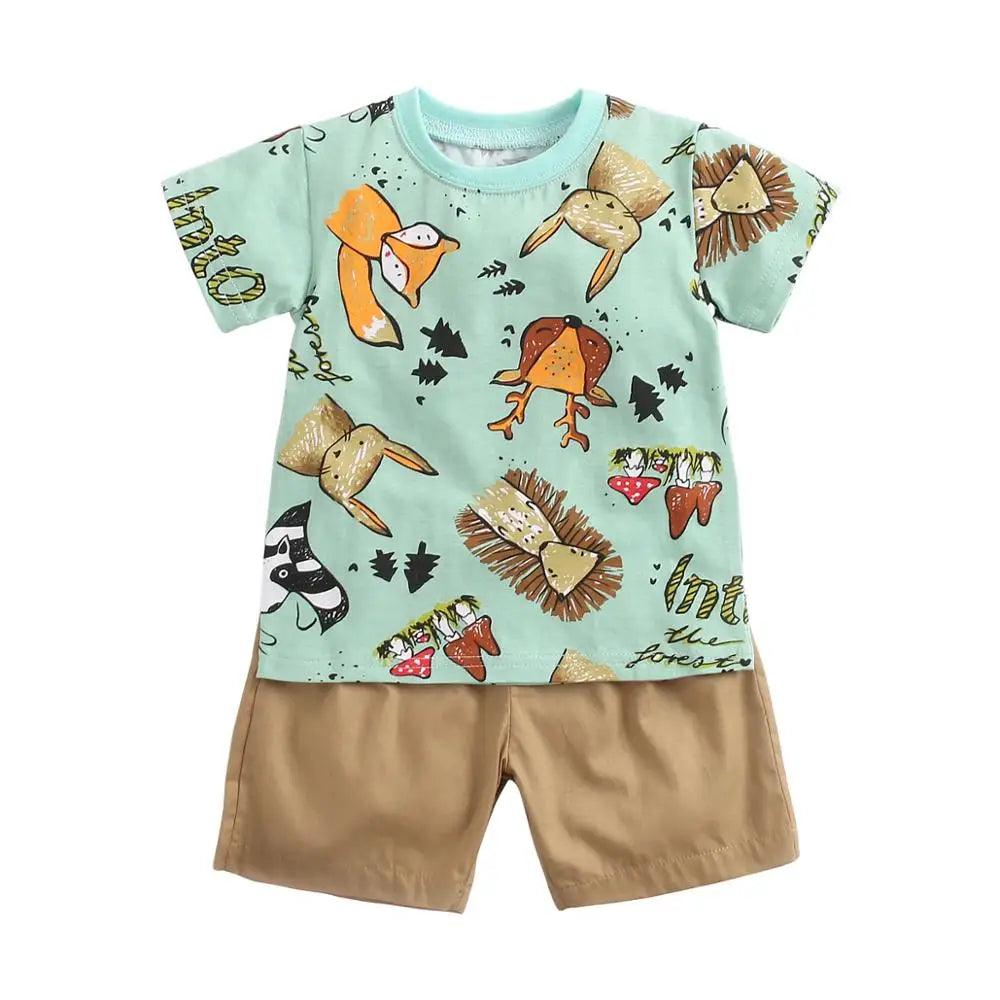 T-shirt à manches courtes pour bébé avec son short assorti - Cherubin