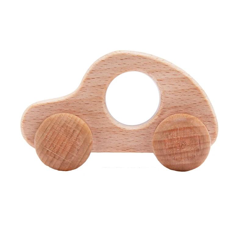 Jouet en bois pour bébé à motif voiture animal - Montessori - Cherubin