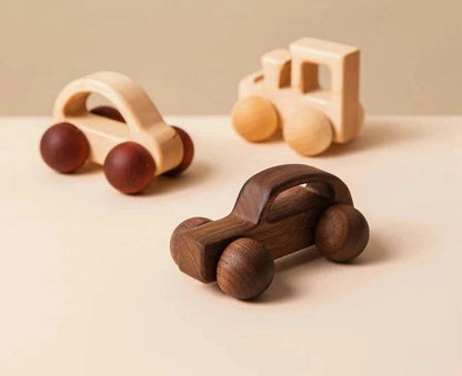 Jouet en bois pour bébé à motif voiture animal - Montessori - Cherubin