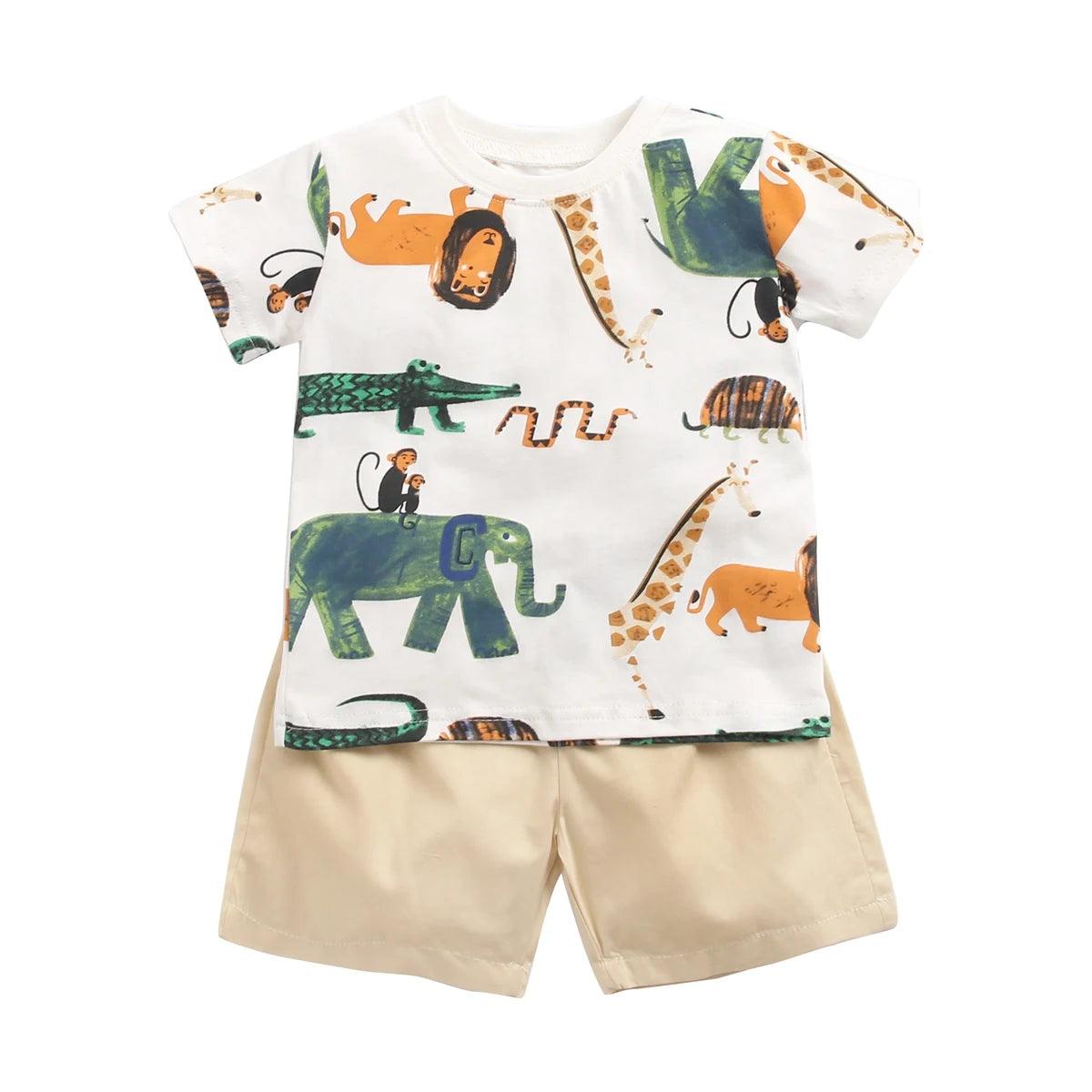 T-shirt à manches courtes pour bébé avec son short assorti - Cherubin