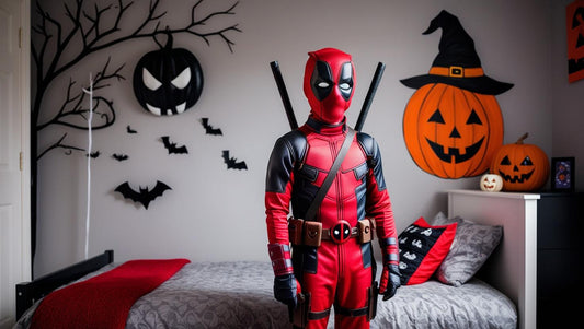 Costume cosplay anti-héro Deadpool - Taille adulte et enfant - Cherubin