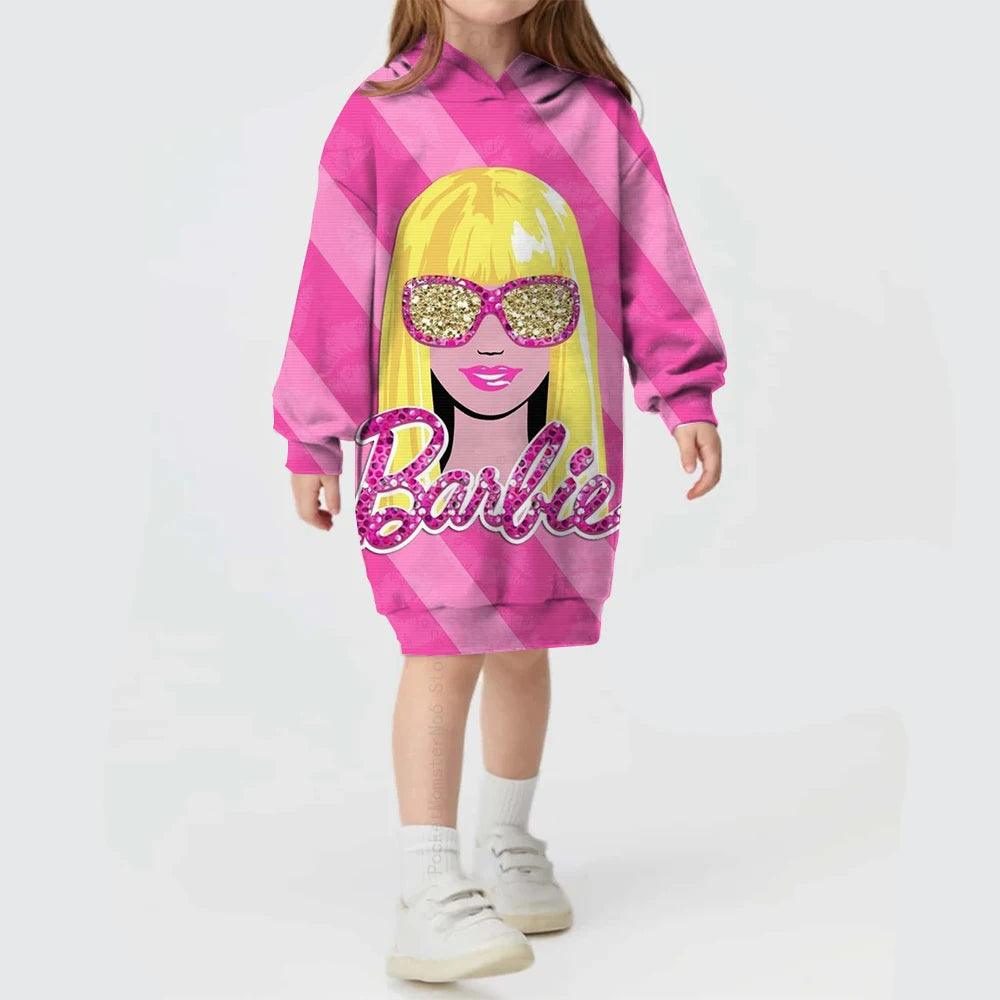 Robe Pull à Capuche Imprimée Princesse Barbie - Cherubin