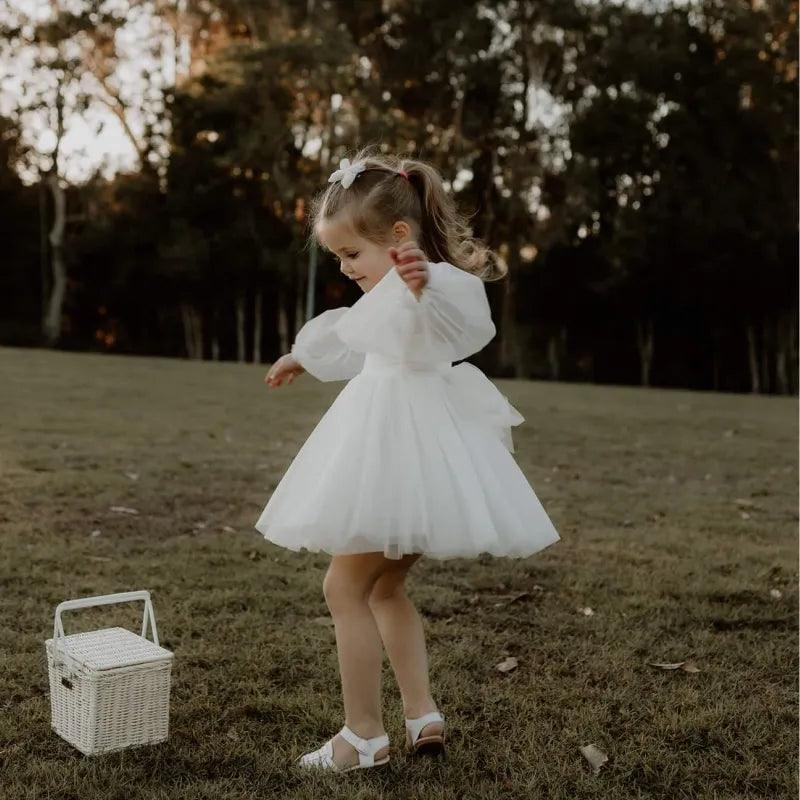 Robe de Princesse en Tulle à Manches Longues pour fille - Cherubin