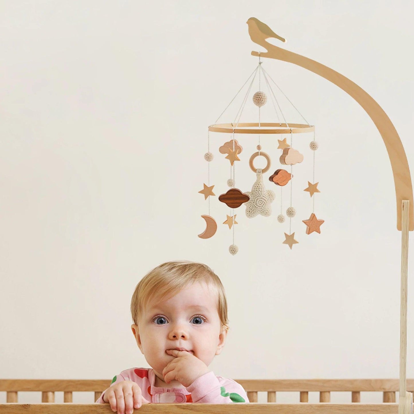 Support de lit suspendu avec jouet Hochets pour bébé - Cherubin