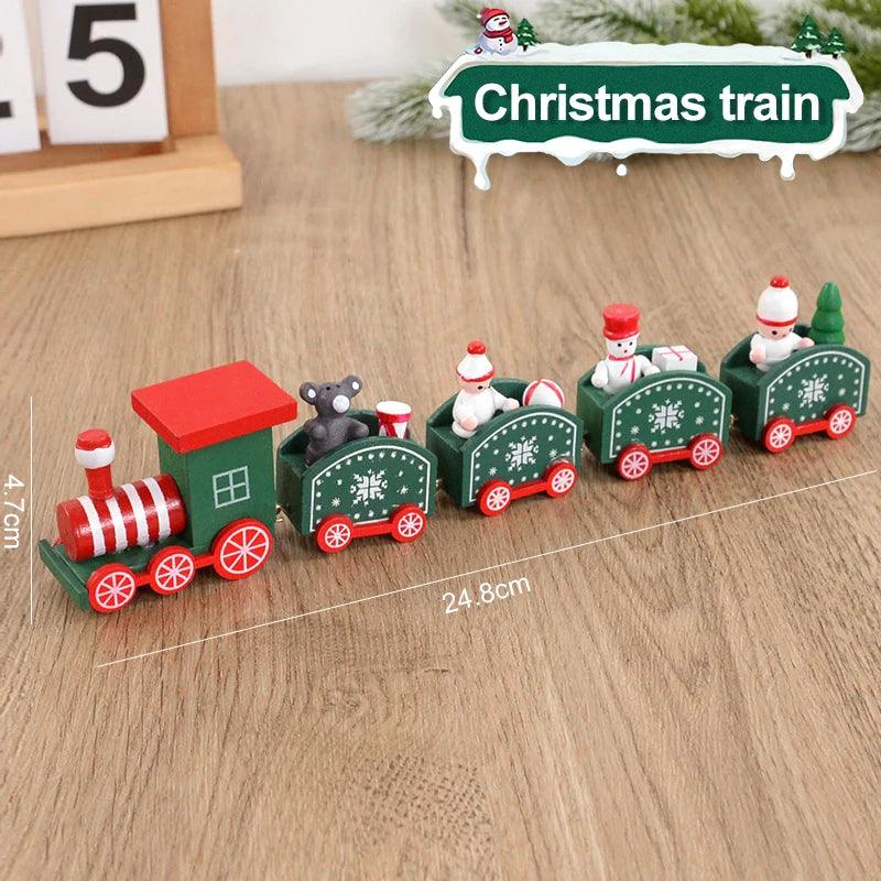 Train de Noël en Bois - Plusieurs coloris - Cherubin