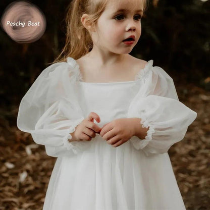 Robe de Princesse en Tulle à Manches Longues pour fille - Cherubin