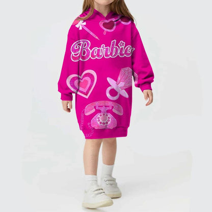 Robe Pull à Capuche Imprimée Princesse Barbie - Cherubin