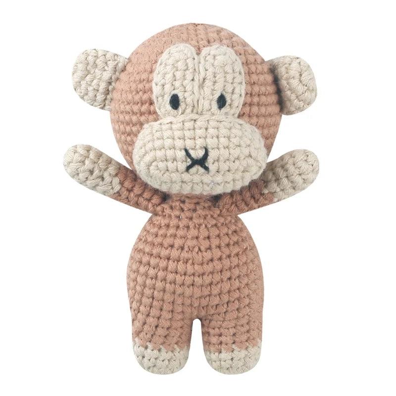 Hochet en peluche pour bébé à motif animal fait main - Cherubin