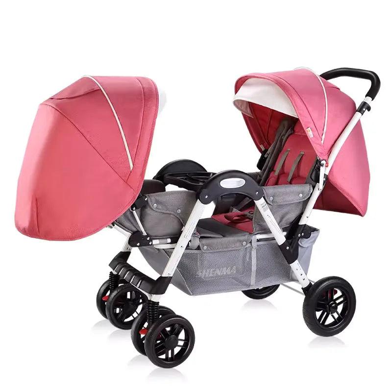 Poussette double bébé ajustable et multifonction - Cherubin