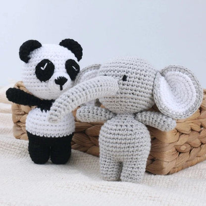 Hochet en peluche pour bébé à motif animal fait main - Cherubin