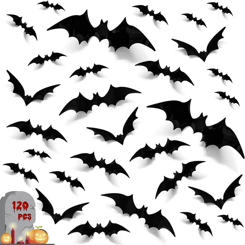 Autocollants Muraux Chauve-Souris Noire pour Halloween - Cherubin