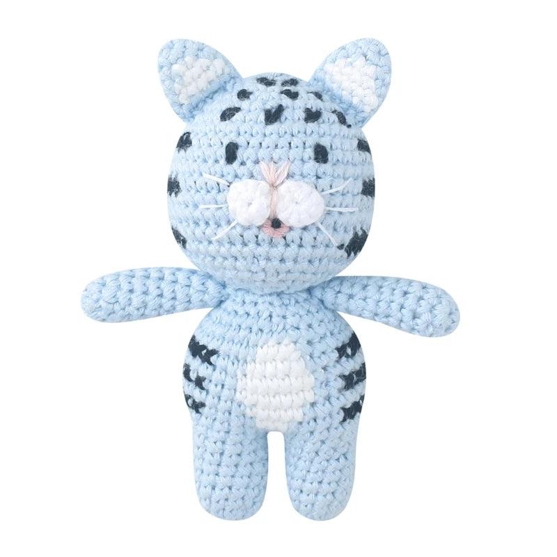 Hochet en peluche pour bébé à motif animal fait main - Cherubin