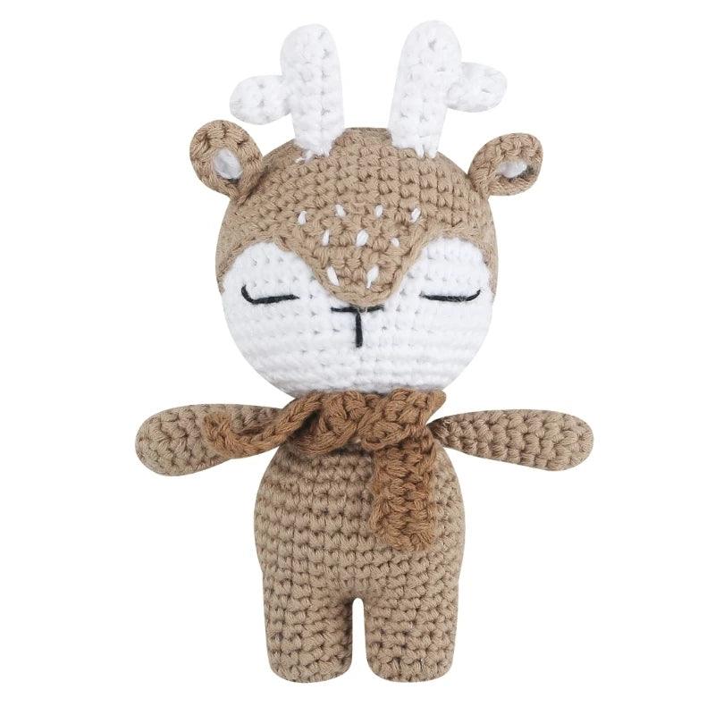 Hochet en peluche pour bébé à motif animal fait main - Cherubin