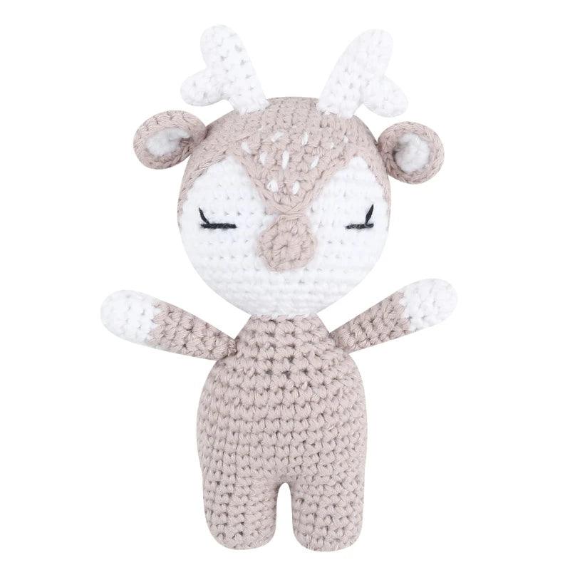 Hochet en peluche pour bébé à motif animal fait main - Cherubin