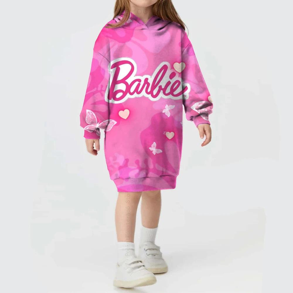 Robe Pull à Capuche Imprimée Princesse Barbie - Cherubin