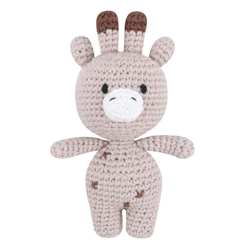 Hochet en peluche pour bébé à motif animal fait main - Cherubin