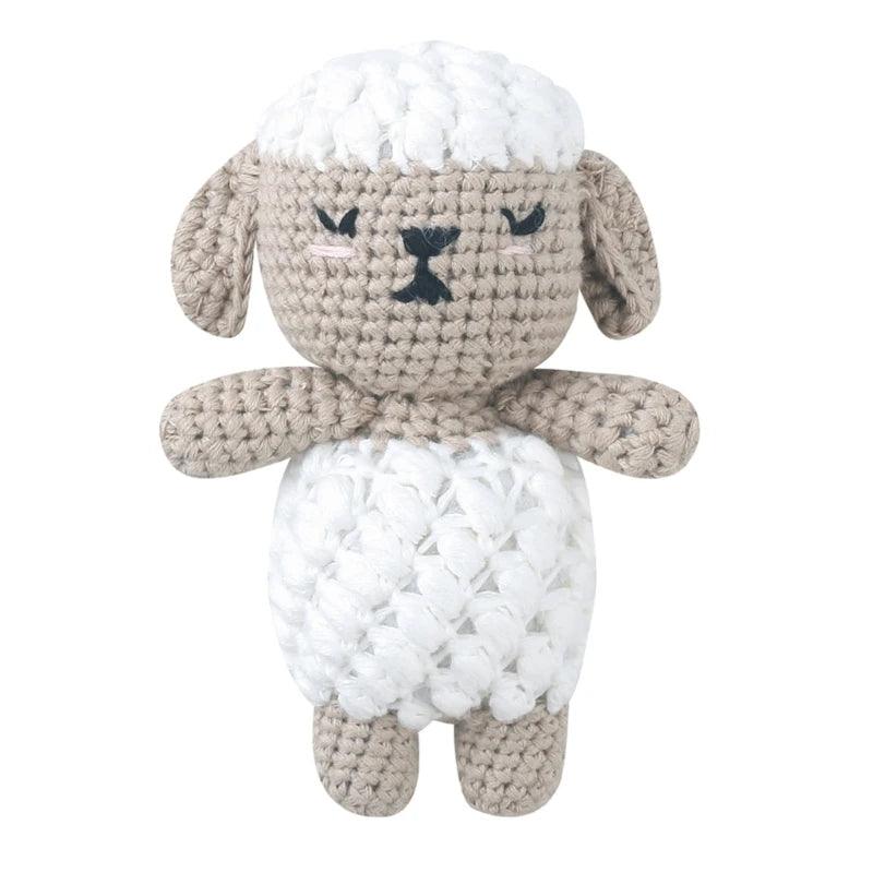 Hochet en peluche pour bébé à motif animal fait main - Cherubin