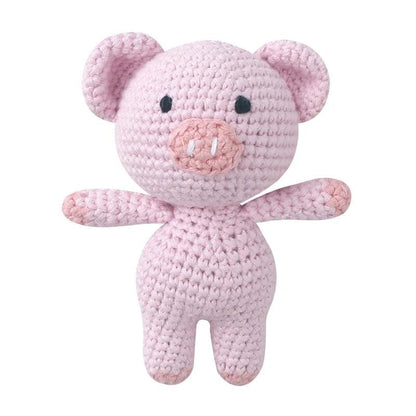 Hochet en peluche pour bébé à motif animal fait main - Cherubin