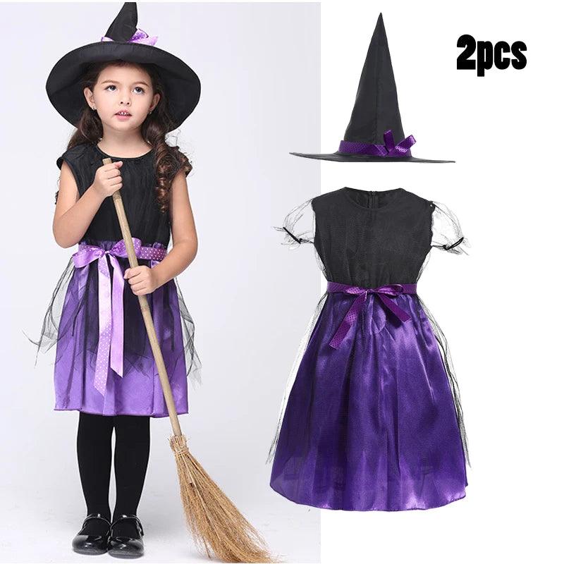 Tenue de sorcière pour enfant - Thème Halloween - Cherubin