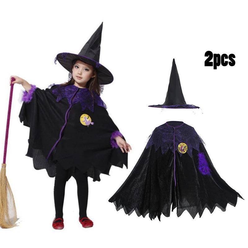 Tenue de sorcière pour enfant - Thème Halloween - Cherubin