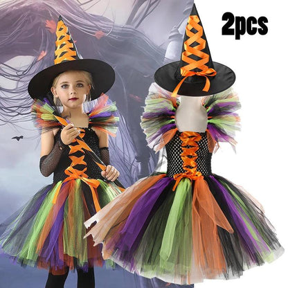 Tenue de sorcière pour enfant - Thème Halloween - Cherubin