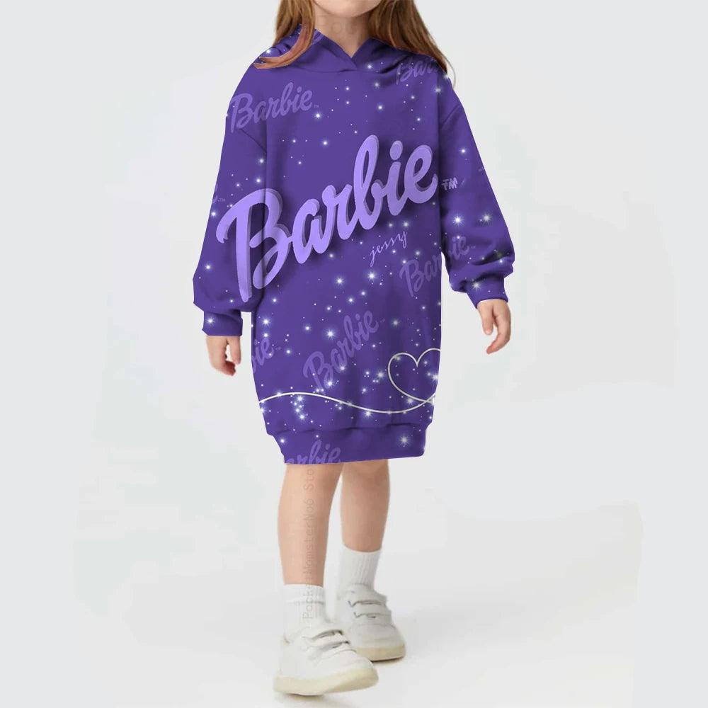 Robe Pull à Capuche Imprimée Princesse Barbie - Cherubin