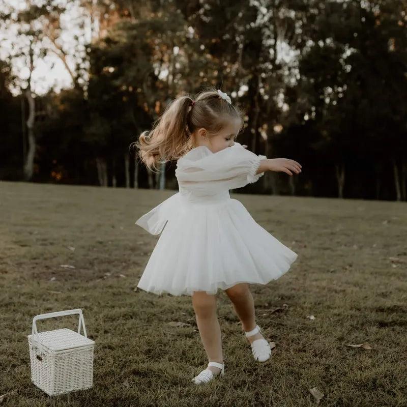 Robe de Princesse en Tulle à Manches Longues pour fille - Cherubin