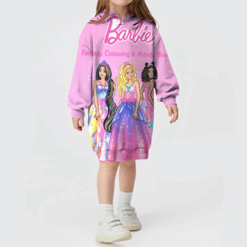 Robe Pull à Capuche Imprimée Princesse Barbie - Cherubin