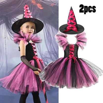 Tenue de sorcière pour enfant - Thème Halloween - Cherubin