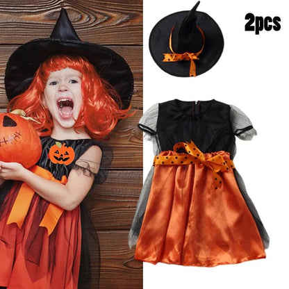 Tenue de sorcière pour enfant - Thème Halloween - Cherubin