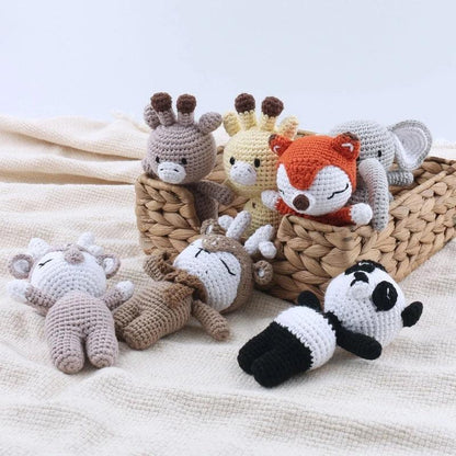 Hochet en peluche pour bébé à motif animal fait main - Cherubin