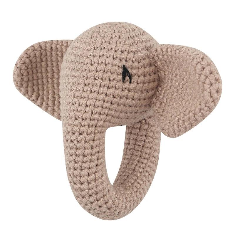 Hochet en peluche pour bébé à motif animal fait main - Cherubin