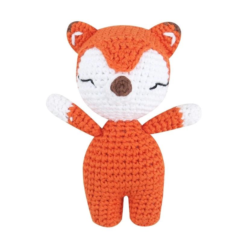 Hochet en peluche pour bébé à motif animal fait main - Cherubin