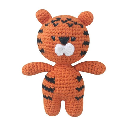 Hochet en peluche pour bébé à motif animal fait main - Cherubin