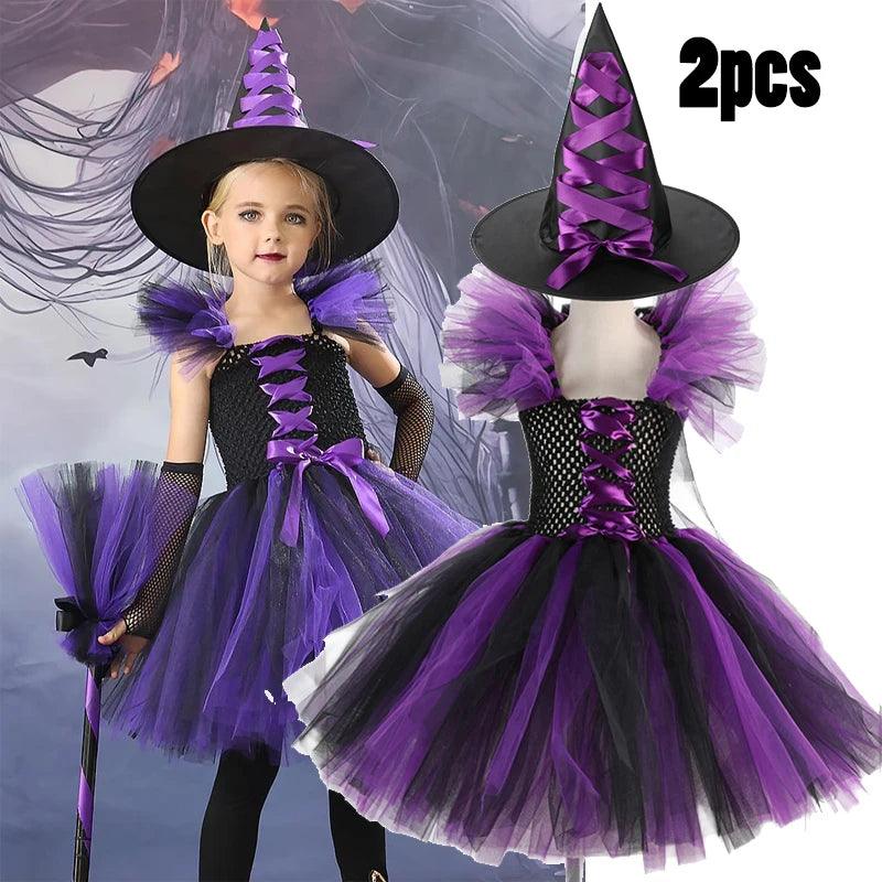 Tenue de sorcière pour enfant - Thème Halloween - Cherubin