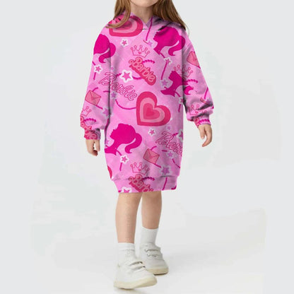 Robe Pull à Capuche Imprimée Princesse Barbie - Cherubin