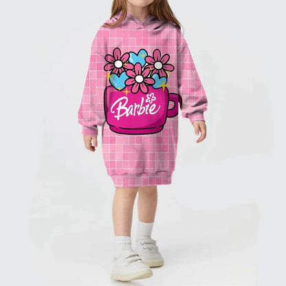 Robe Pull à Capuche Imprimée Princesse Barbie - Cherubin