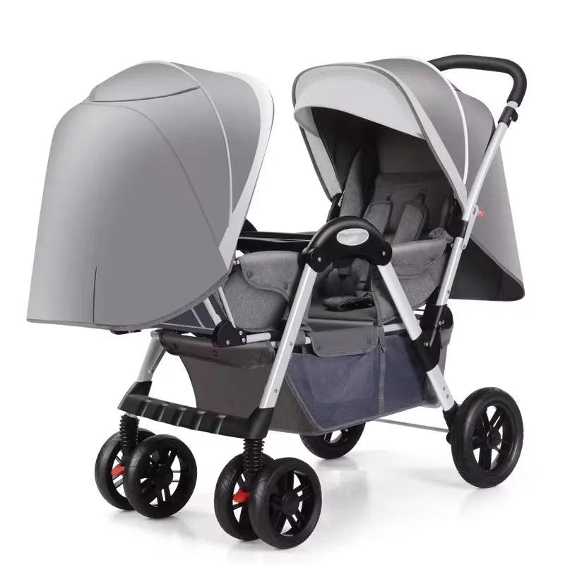 Poussette double bébé ajustable et multifonction - Cherubin