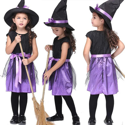 Tenue de sorcière pour enfant - Thème Halloween - Cherubin