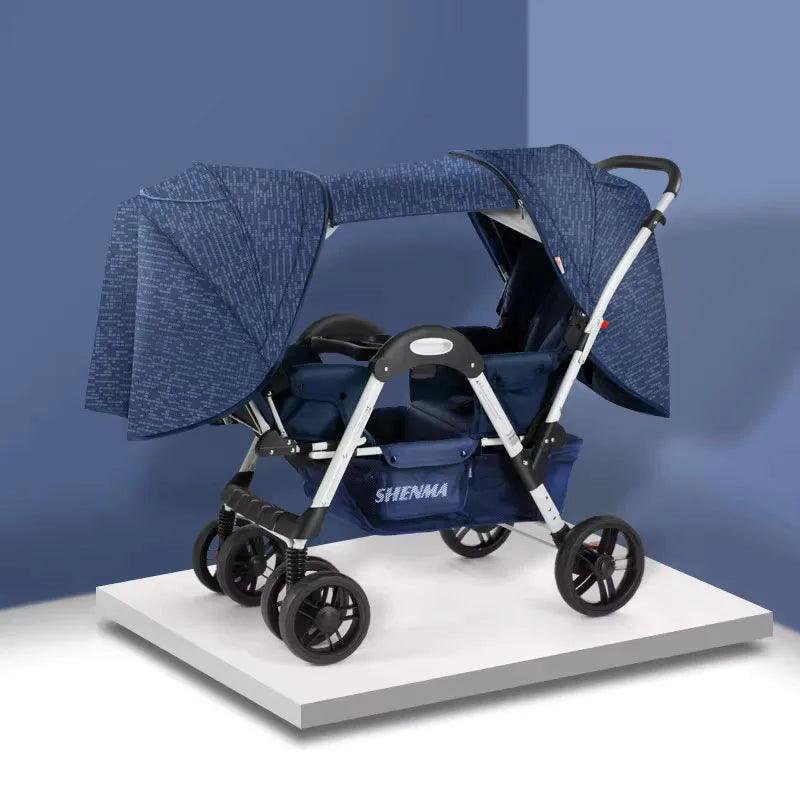 Poussette double bébé ajustable et multifonction - Cherubin